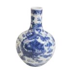 SMALL BLUE AND WHITE 'DRAGON' VASE,