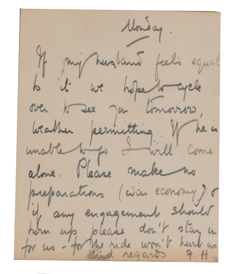 A SIGNED LETTER FROM FLORENCE HARDY, - Image 2 of 3