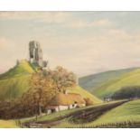 KIRBY (20TH CENTURY) A view of Corfe Castle