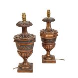 A PAIR OF NEOCLASSICAL CARVED AND GILTWOOD TABLE LAMPS