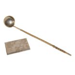 A SILVER AND HORN TODDY LADLE