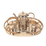 A 20TH CENTURY SILVER PLATED TEA SET