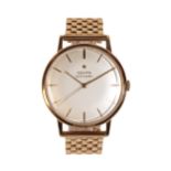 A ZENITH 9CT GOLD GENTLEMAN'S BRACELET WATCH