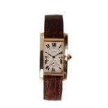 A CARTIER AMERICAN 18CT GOLD GENTLEMAN'S WRISTWATCH