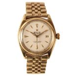 A ROLEX OYSTER PERPETUAL GOLD GENTLEMAN'S BRACELET WATCH