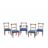 A SET OF TWELVE VICTORIAN PALE OAK DINING CHAIRS