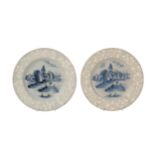 A PAIR OF BRISTOL DELFTWARE PLATES