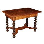 A DUTCH WALNUT AND MARQUETRY CENTRE TABLE