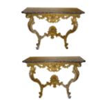 A PAIR OF GILTWOOD CONSOLE TABLES