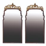 A MATCHED PAIR OF WALNUT PIER MIRRORS