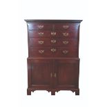 A GEORGE II MAHOGANY CHEST ON CHEST