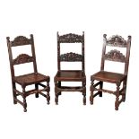 A GROUP OF EIGHT OAK YORKSHIRE CHAIRS
