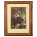 ASCRIBED TO COUNT ALFRED D'ORSAY (1801-1852) A portrait of a young gentleman in an interior