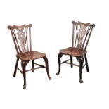 A PAIR OF EARLY GEORGE III ELM AND FRUITWOOD THAMES VALLEY 'WINDSOR' CHAIRS