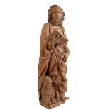 A FRENCH OAK FIGURE OF ST. MARK, circa 1580