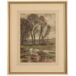 ERNEST PROCTER (1886-1935) Marshland landscape with trees