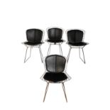 HARRY BERTOIA FOR KNOLL INTERNATIONAL : A SET OF MODEL 420 CHROME WIRE CHAIRS