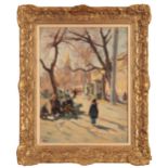 RUSSIAN SCHOOL, 20TH CENTURY Street scene with figures