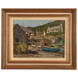 ENGLISH SCHOOL, 20TH CENTURY A coastal town with figures