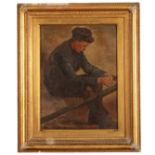 ENGLISH SCHOOL, 20TH CENTURY A study of a young man whittling