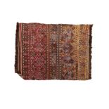 A SMALL TURKISH KILIM RUG OR BAG FACE