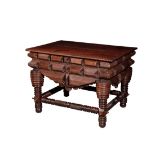 A PORTUGUESE COLONIAL SOLID HARDWOOD WIDE TABLE