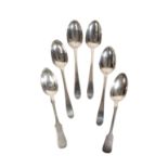 A COLLECTION OF SILVER SERVING SPOONS