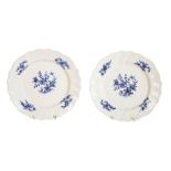 A PAIR OF TOURNAI BLUE AND WHITE PLATES