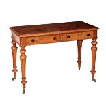 A BURR WALNUT GILLOWS WRITING TABLE