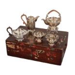 A MATCHED SILVER TEA SET