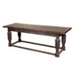 AN OAK REFECTORY TABLE