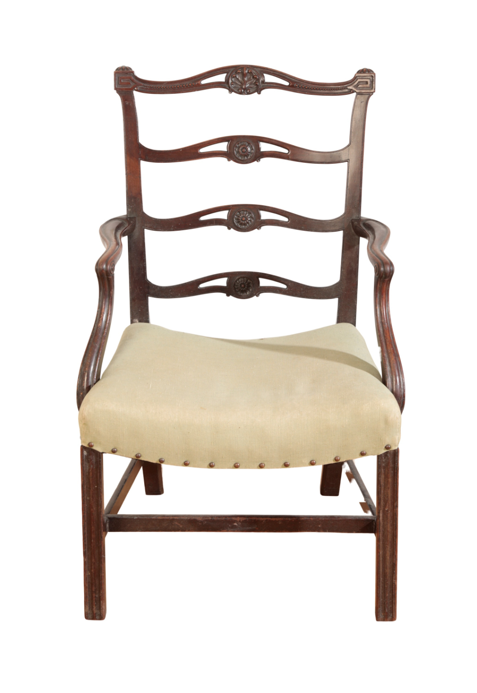 A SET OF FIVE GEORGE III MAHOGANY DINING CHAIRS - Image 2 of 4