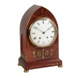 A REGENCY STYLE MAHOGANY BRACKET CLOCK