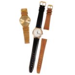 MOVADO: A GOLD PLATED GENTLEMAN'S WRISTWATCH