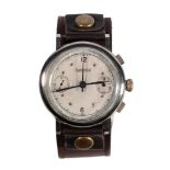 EBERHARD & CO: A CHRONOGRAPH GENTLEMAN'S STAINLESS STEEL WRISTWATCH