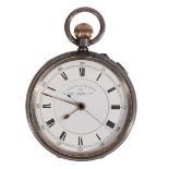 THOMAS RUSSELL & SON OF LIVERPOOL: A SILVER OPEN FACE GENTLEMAN'S POCKET WATCH