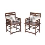 A PAIR OF CHINESE 'HUANGHUALI' COMB-BACK CHAIRS, PROBABLY EARLY QING