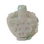 A CHINESE JADE SNUFF BOTTLE AND STOPPER