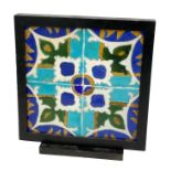 A SET OF FOUR PERSIAN POTTERY TILES,