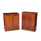 TWO EDWARDIAN MAHOGANY SIDE CABINETS