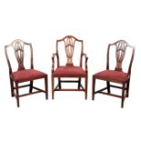 SEVEN GEORGE III STYLE MAHOGANY DINING-CHAIRS