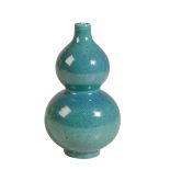 A ROBINS-EGG GLAZED DOUBLE GOURD VASE