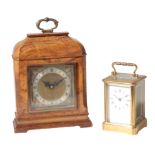 ASPREY; A WALNUT TABLE CLOCK