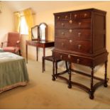 A GEORGE I OAK CHEST-ON-STAND