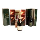 CHAMPAGNE: A MIXED PARCEL OF FIVE BOTTLES: