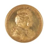 A GILT BRONZE MEDAL: GEORGE III, MARRIAGE OF THE PRINCE OF WALES, MEDAL, 1795