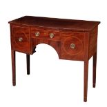 A GEORGE III MAHOGANY SMALL BOW-FRONT SIDEBOARD