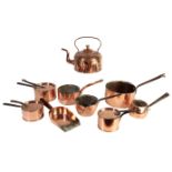 A COPPER BATTERIE DE CUISINE