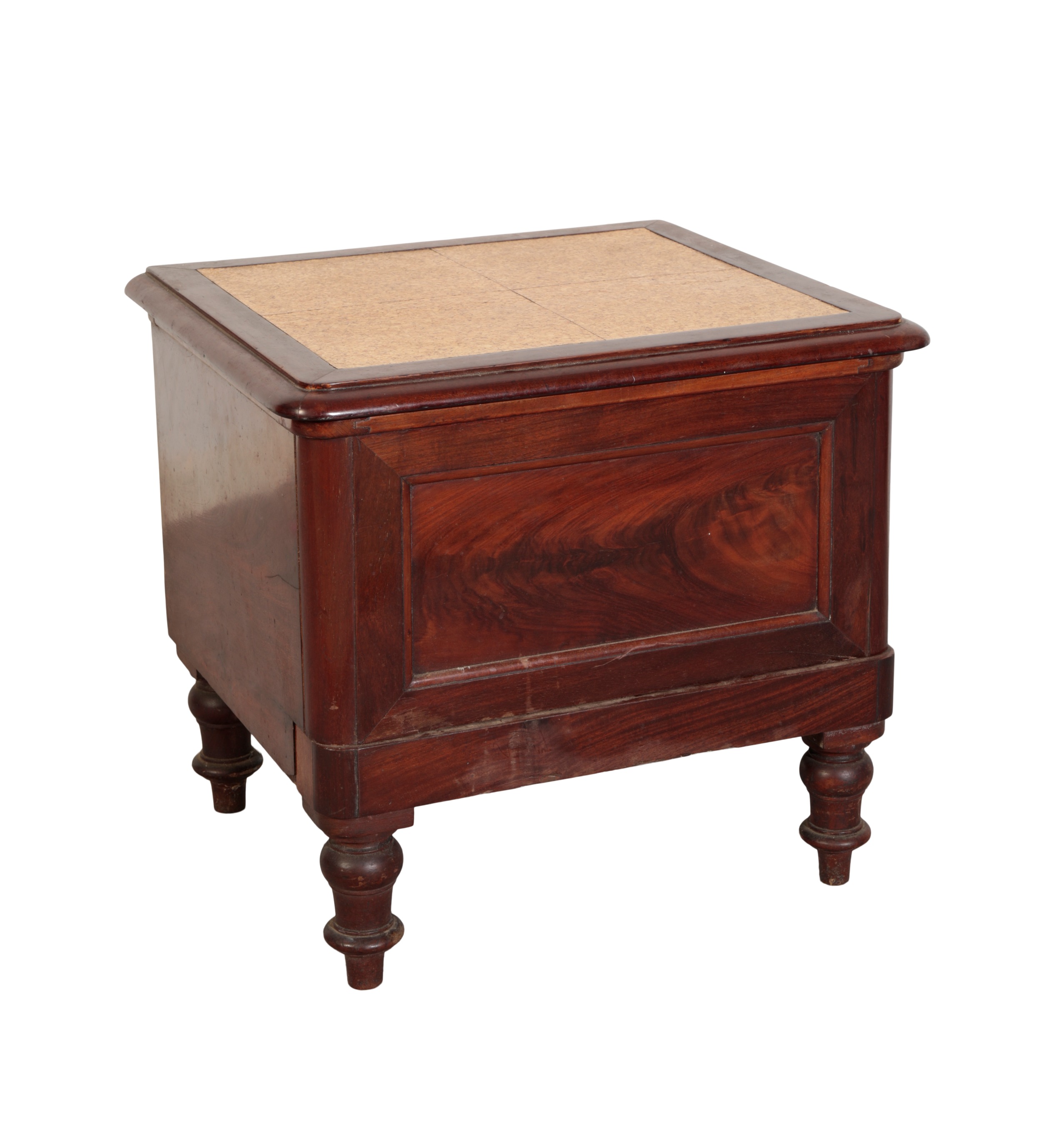 A GEORGE IV STYLE MAHOGANY STEP COMMODE