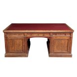 A VICTORIAN PARTNER'S PEDESTAL DESK